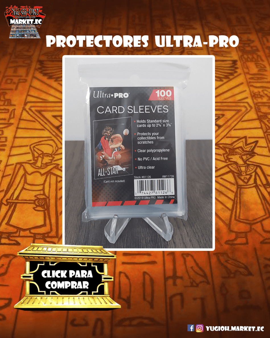 100 Protectores de cartas transparentes - Ultra Pro - Yugioh Market Ecuador