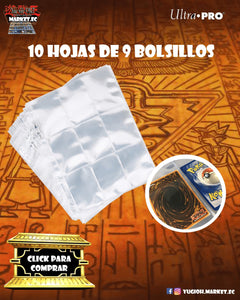 Páginas de 9 bolsillos para Cartas de tamaño estándar. Marca Ultra-Pro - Yugioh Market Ecuador